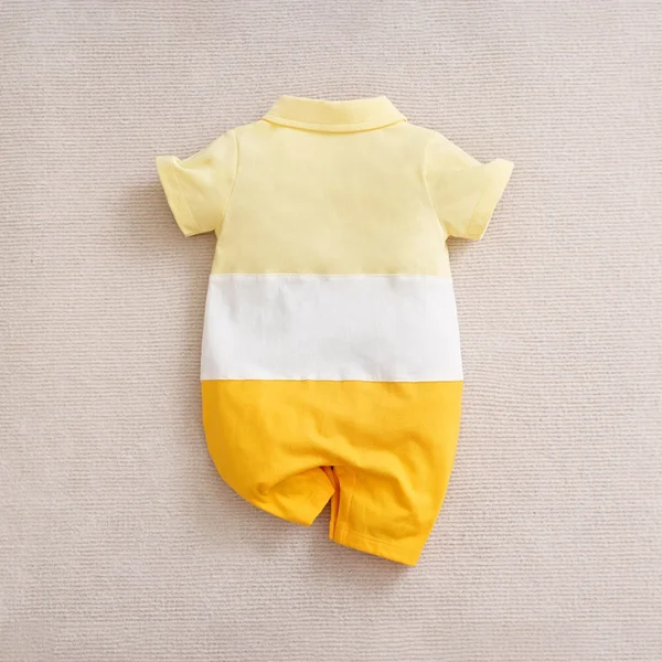 Causal Yellow Trio Shades Baby Polo Romper