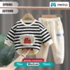 Black Lines Sweatshirt With Trousers For Kids